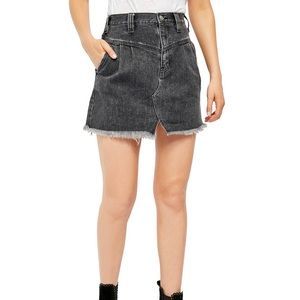 Free People Sidecar Mini Black Denim Skirt Sz. 30